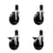 Service Caster 5'' Soft Rubber Wheel Swivel 1-5/8'' Expanding Stem Caster Set 2 Brakes, 4PK SCC-EX20S514-SRS-2-PLB-2-158 - alternate 1